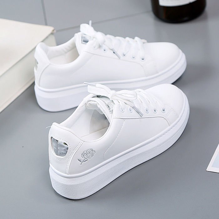 Women's Korean-Style PU Casual Sneakers