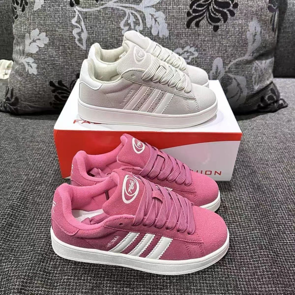 Women's Pink Thick-Soled Casual Sneakers