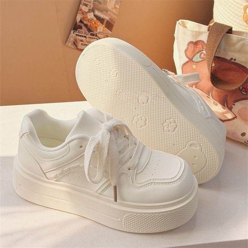Women's 4cm Platform White Sneakers