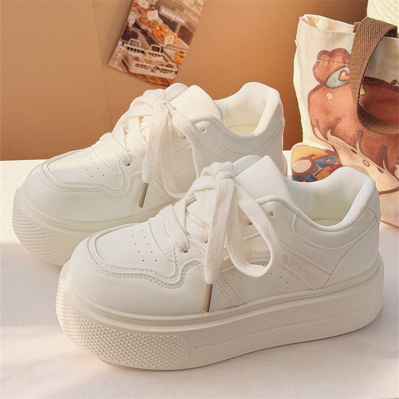 Women's 4cm Platform White Sneakers