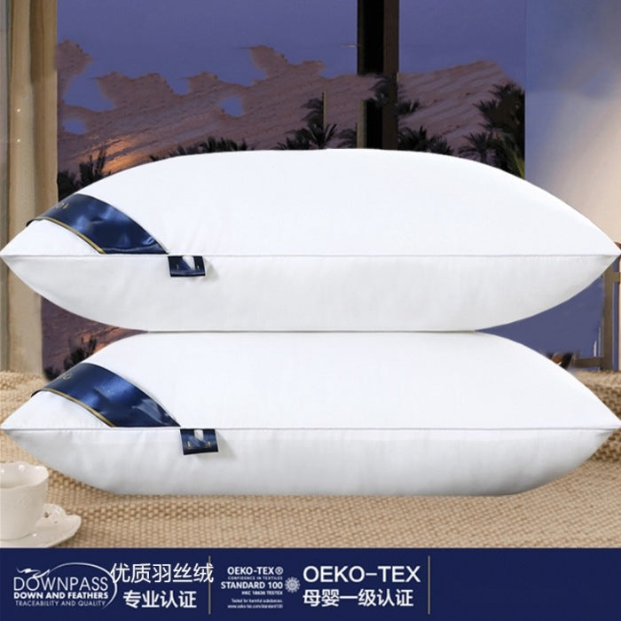 Lezhi Embroidery Feather Velvet Hotel Standard Pillow