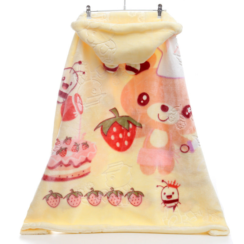 Children's Thickened Hooded Blanket Cloak Bathrobe