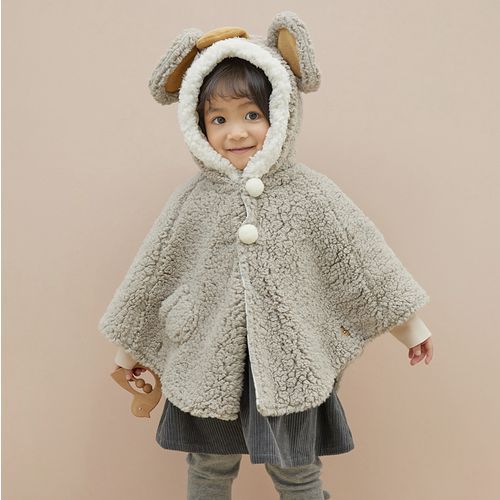 Children's Thickened Cashmere-Feel Hooded Outdoor Windproof Cloak