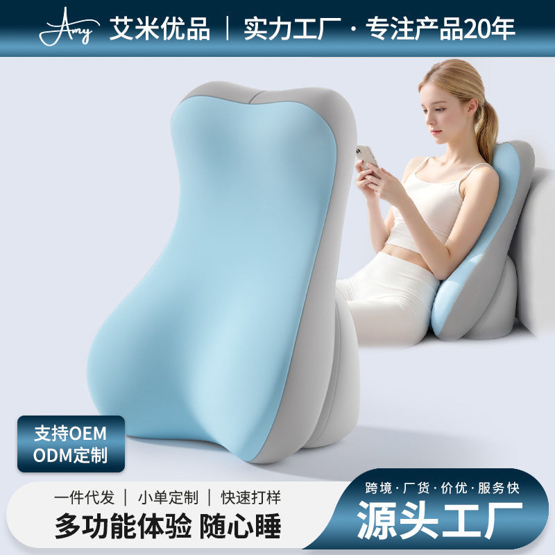 Large Memory Foam Backrest Pillow, Dorm Gaming and Phone