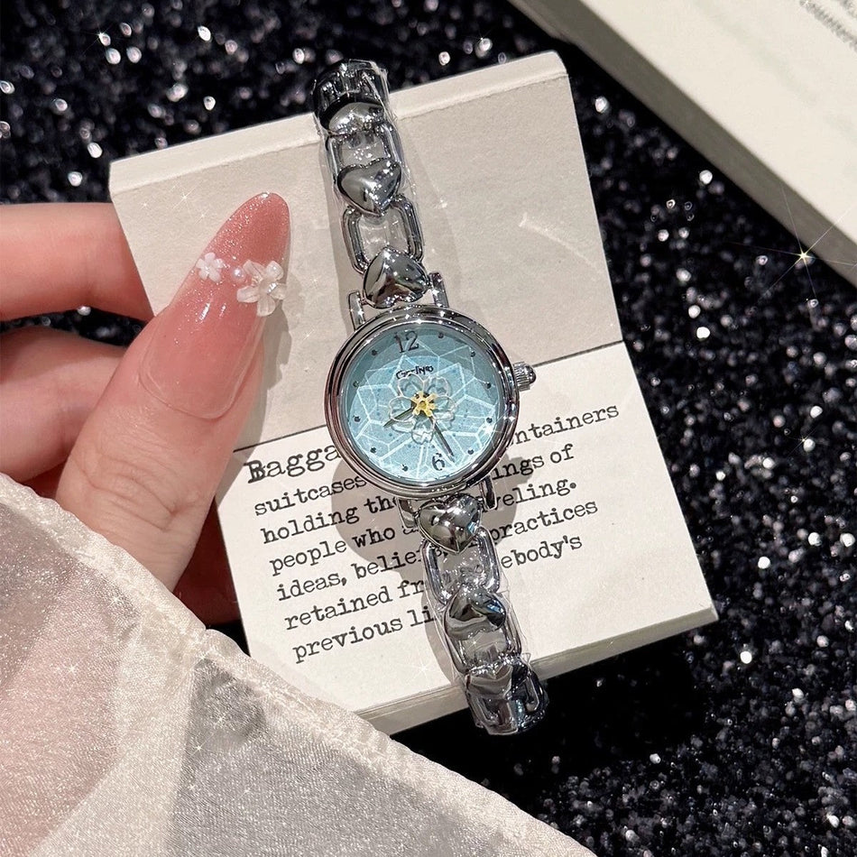 Floral Bracelet Watch for Women with Quartz Movement
