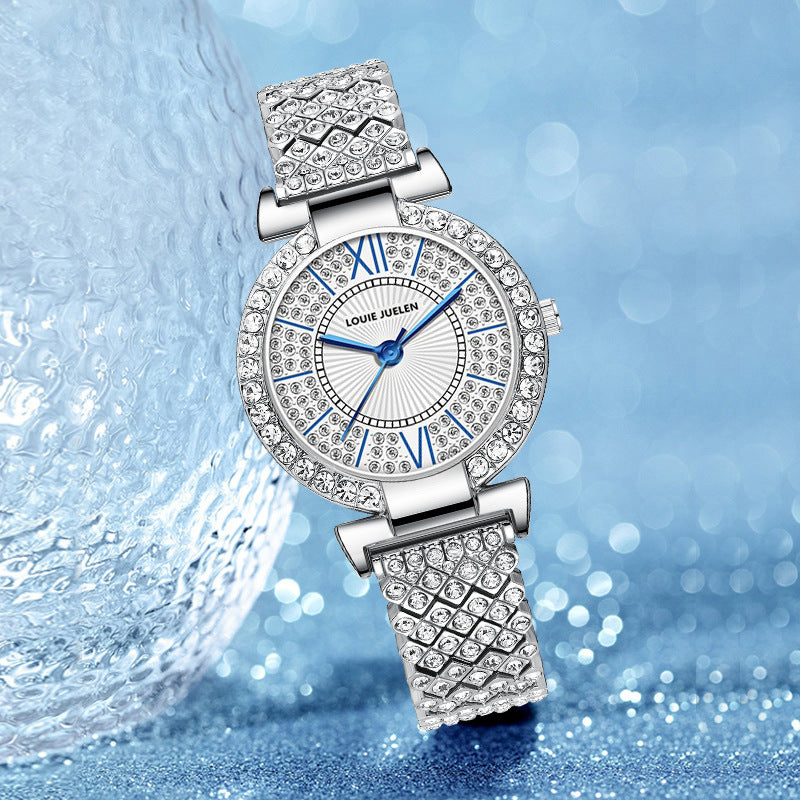 Starry Diamond Steel Strap Quartz Watch for Women