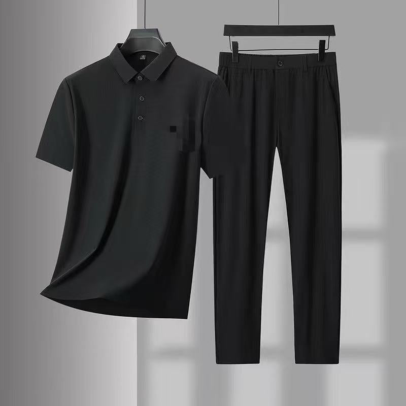Men's Casual Polo and Trousers Set