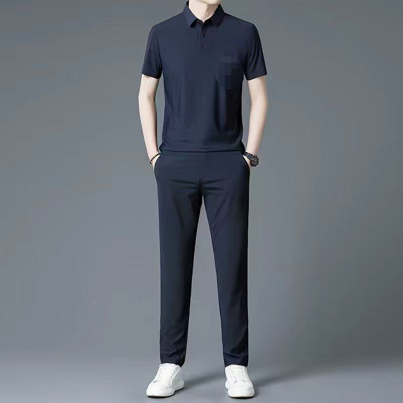 Men's Casual Polo and Trousers Set