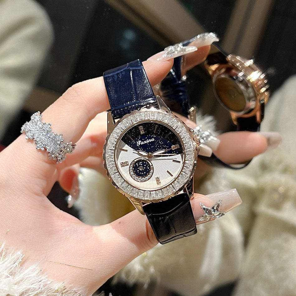 Elegant Korean Style Leather Strap Watch for Women