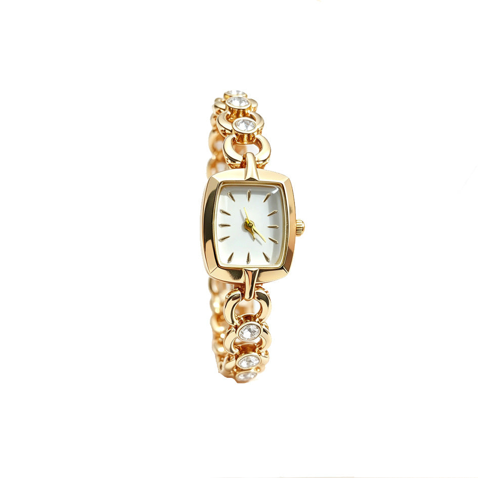 Elegant Square Gold Bracelet Watch for Women