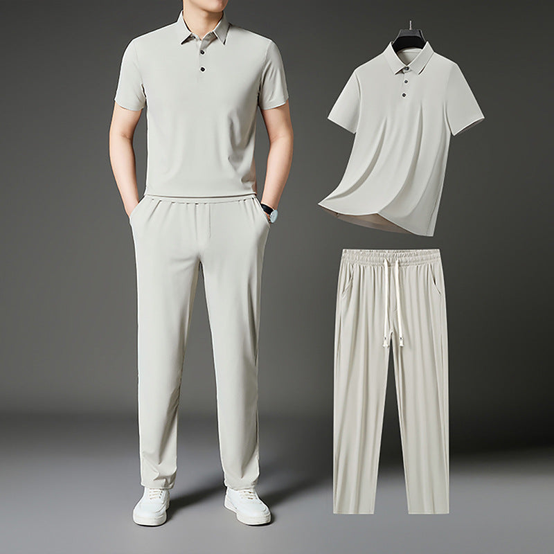 Men's Seamless T-Shirt and Casual Pants Set