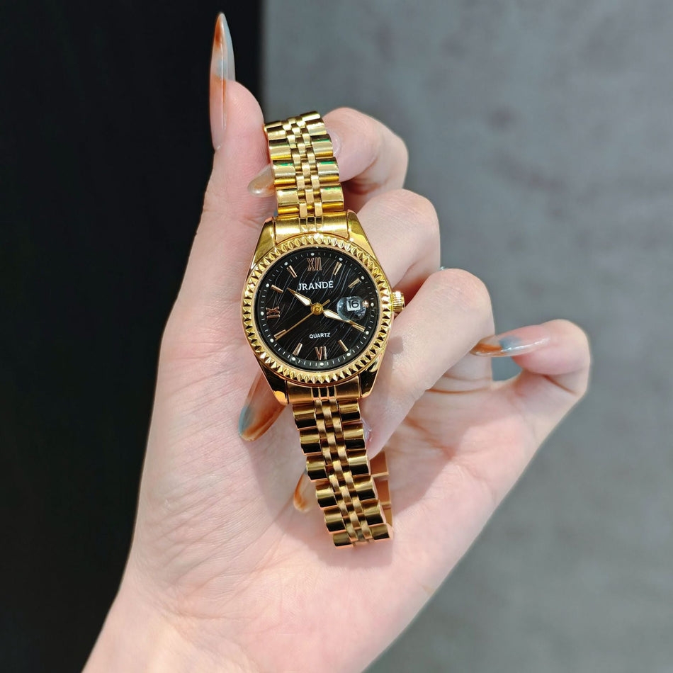 Luxury Gold Stainless Steel Quartz Watch for Women