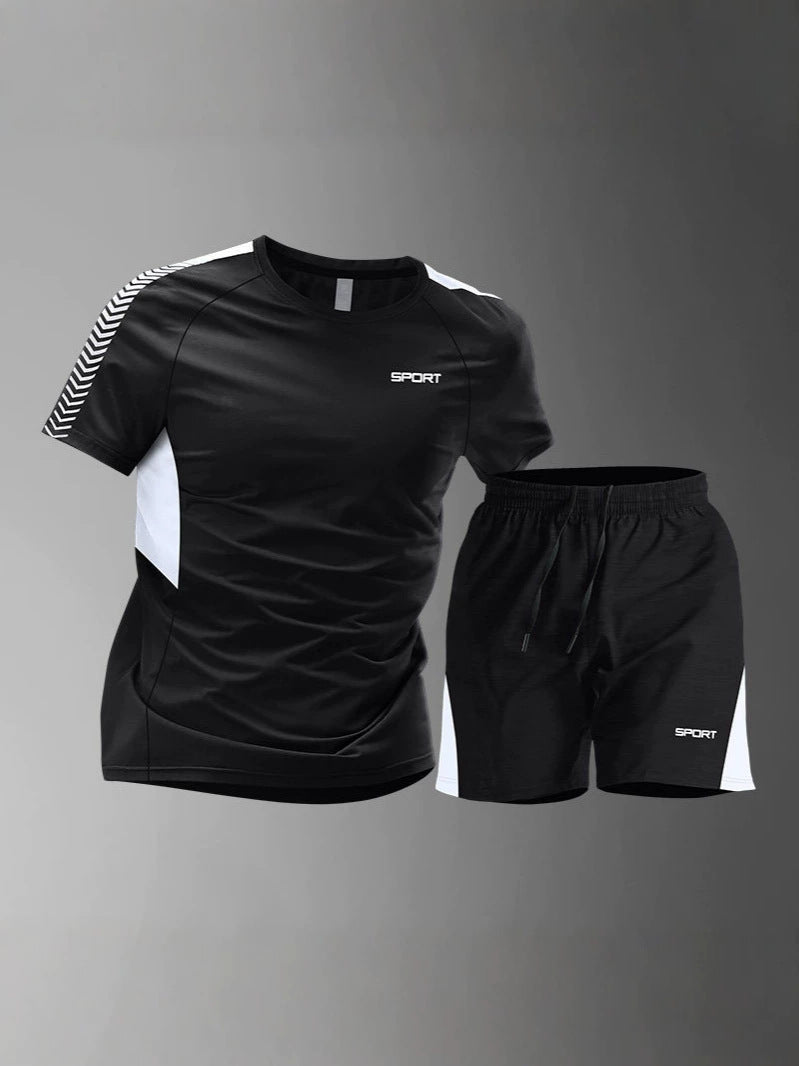 Unisex Ice Silk Quick-Drying Sports T-Shirt & Shorts Suit