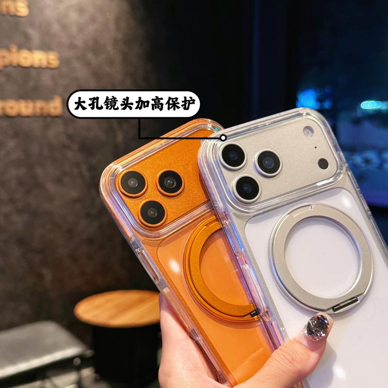 Crystal Rotating Magnetic Stand iPhone Case, Anti-Fall