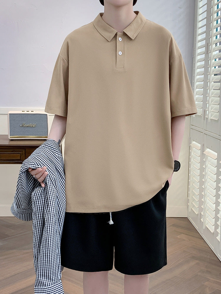 Men's Plus Size Polo Short-Sleeve T-Shirt & Shorts Suit