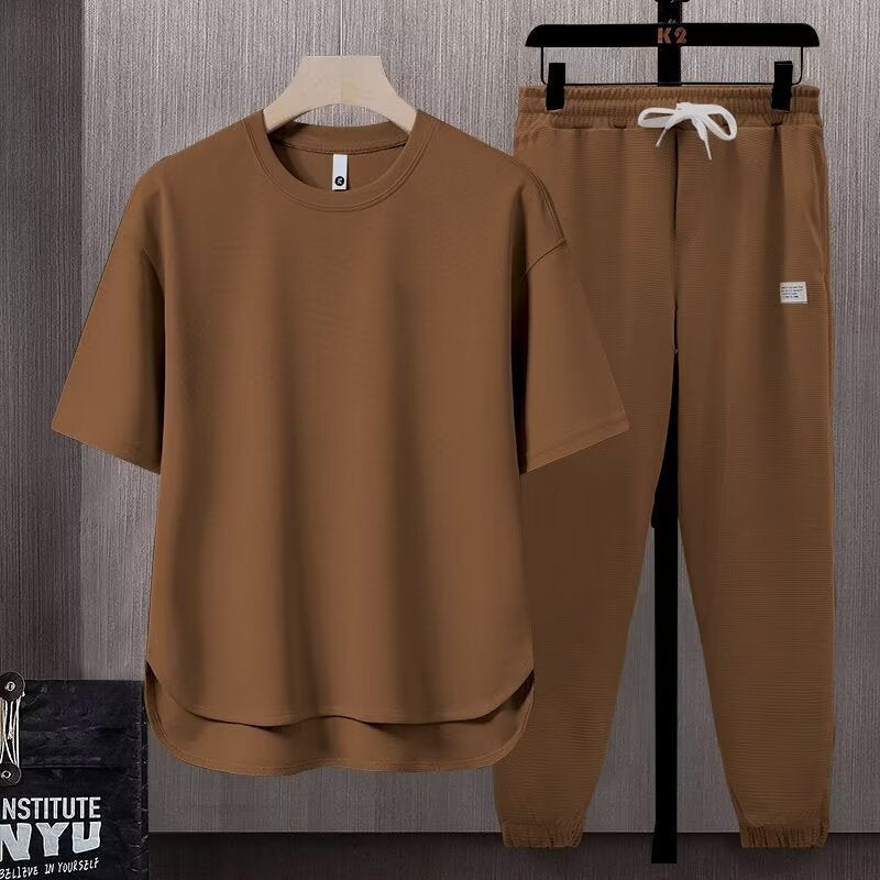 Men's Short-Sleeve T-Shirt & Trousers Suit