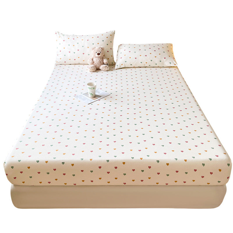 Double-Layer Gauze Fitted Sheet Set, Breathable Ins Style