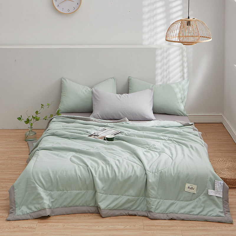 Ouyi Yu Japanese Washed Cotton Summer Quilt, Solid Color