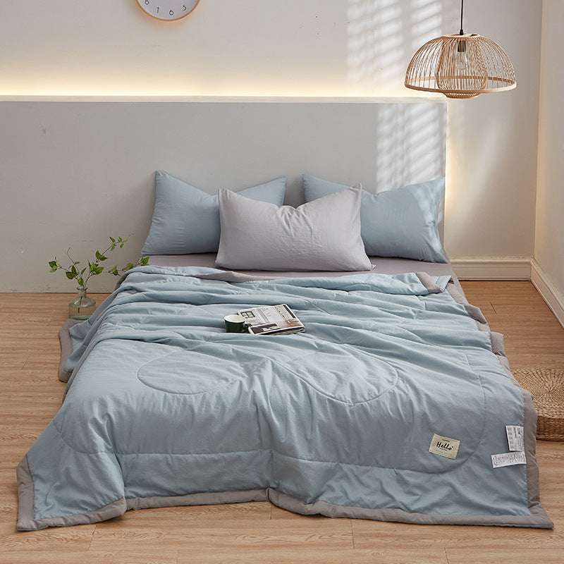 Ouyi Yu Japanese Washed Cotton Summer Quilt, Solid Color