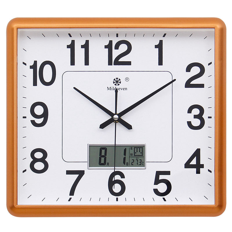 Seven Kings Star Modern Rectangle Wall Clock, Silent Sweep