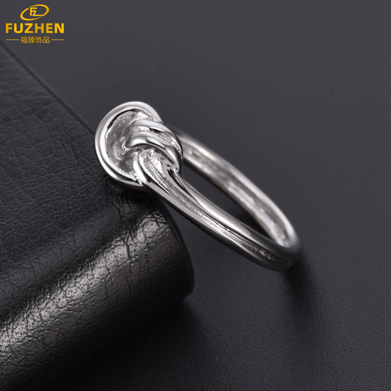 Women's Gold-Plated Stainless Steel Knot Ring