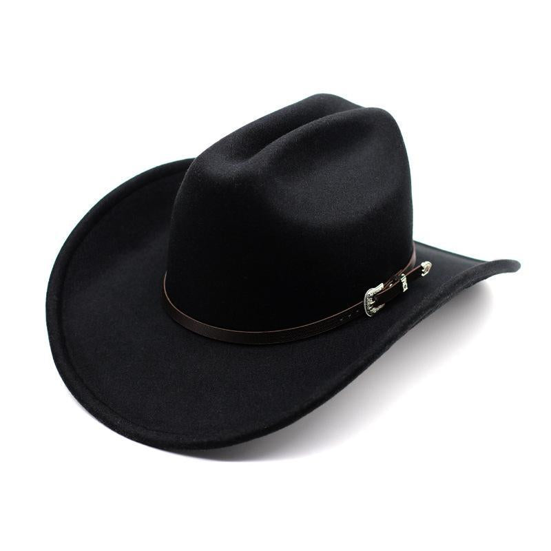 Unisex Western Cowboy Fedora Wide-Brim Hat
