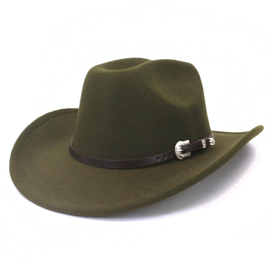 Unisex Western Cowboy Fedora Wide-Brim Hat