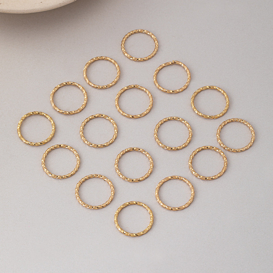 Gold Spiral Geometric Ring Set for Women with Minimalist Design