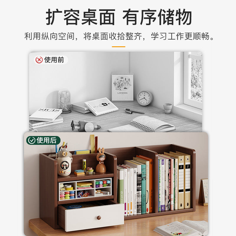 Saishan Vertical Desktop Bookshelf, Multi-Layer Storage Rack