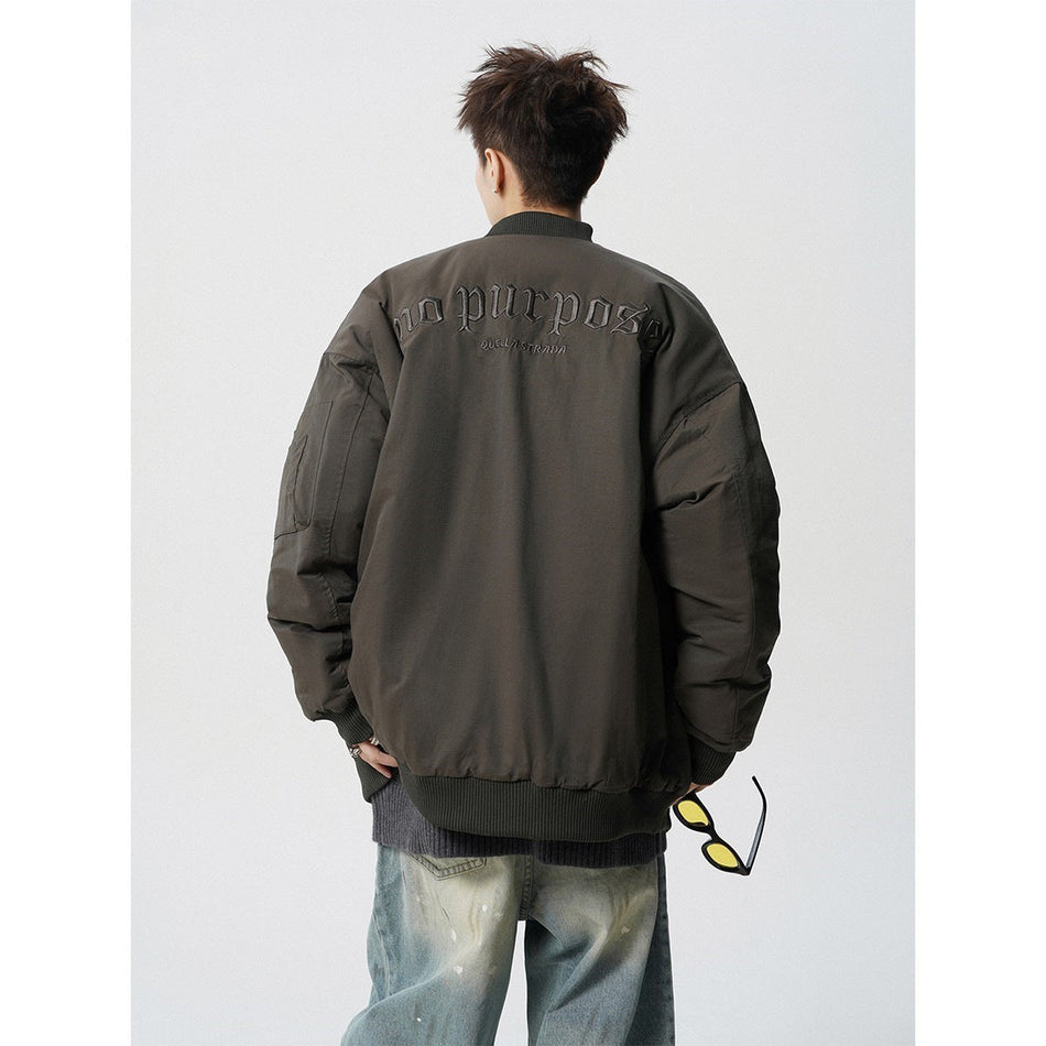 Men's Vintage Bomber Jacket Embroidered Streetwear Jacket