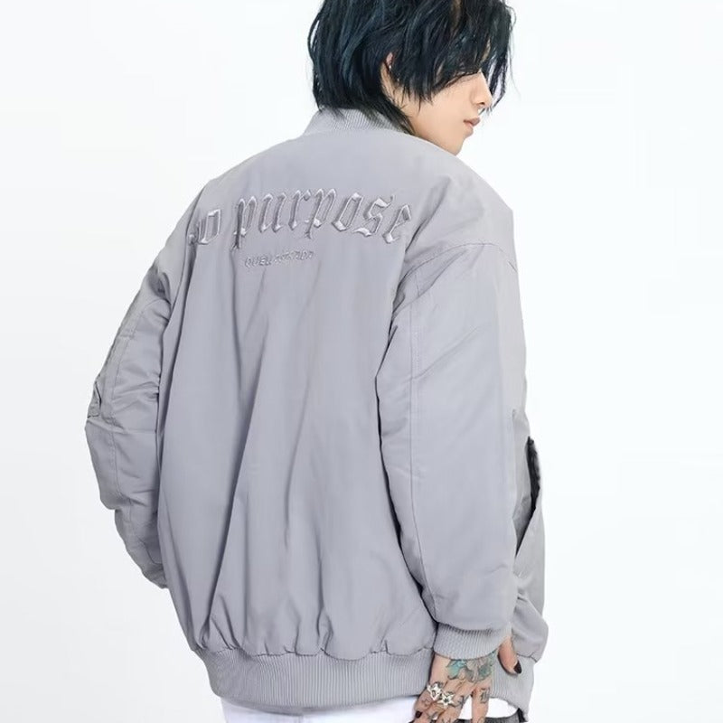 Men's Vintage Bomber Jacket Embroidered Streetwear Jacket