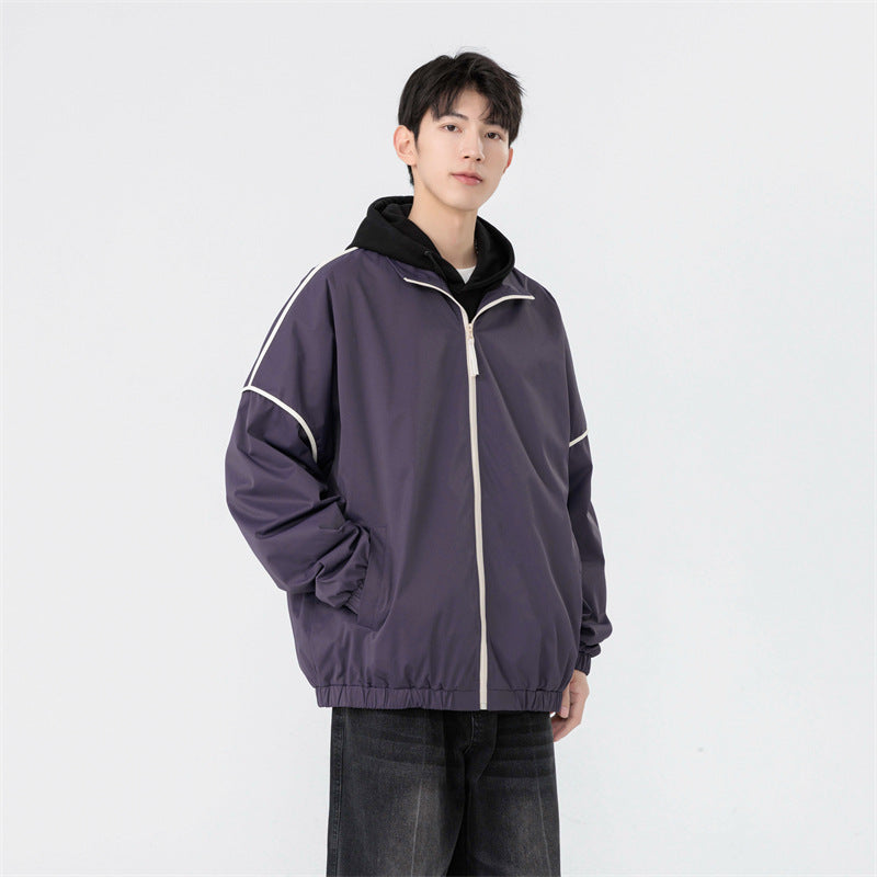 Men's Waterproof Outdoor Casual Stripe Jacket
