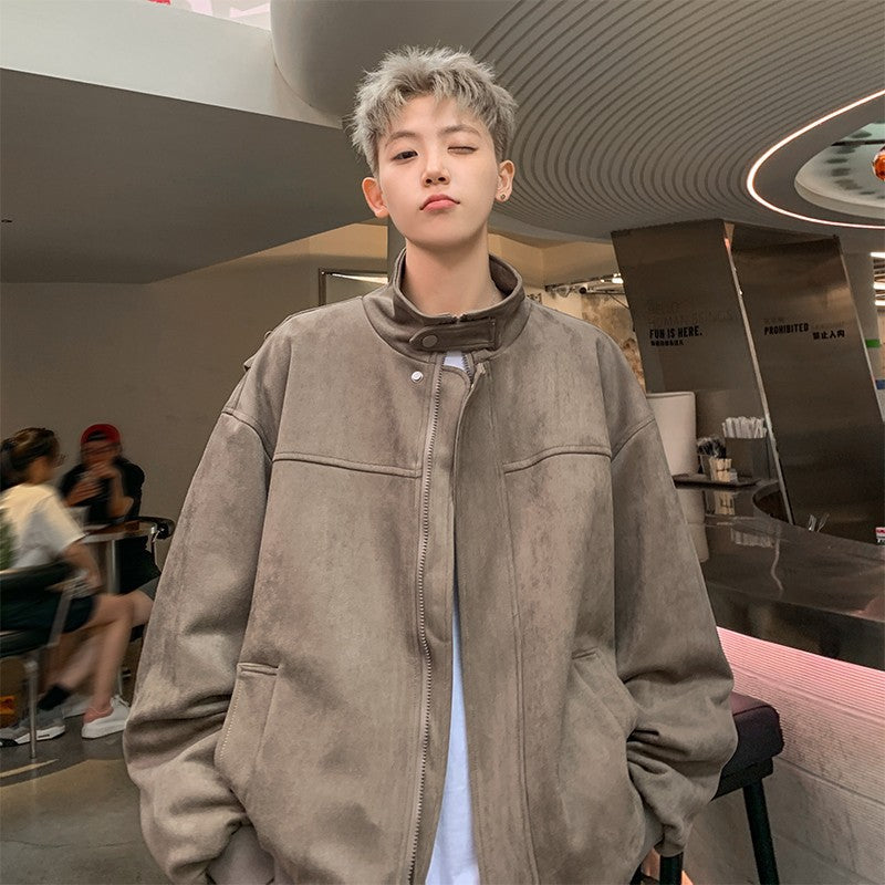 Men's Oversized Velvet Lapel Jacket Casual Loose Fit