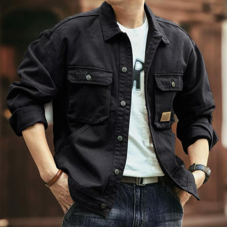 Men's Fleece-Lined Denim Workwear Jacket