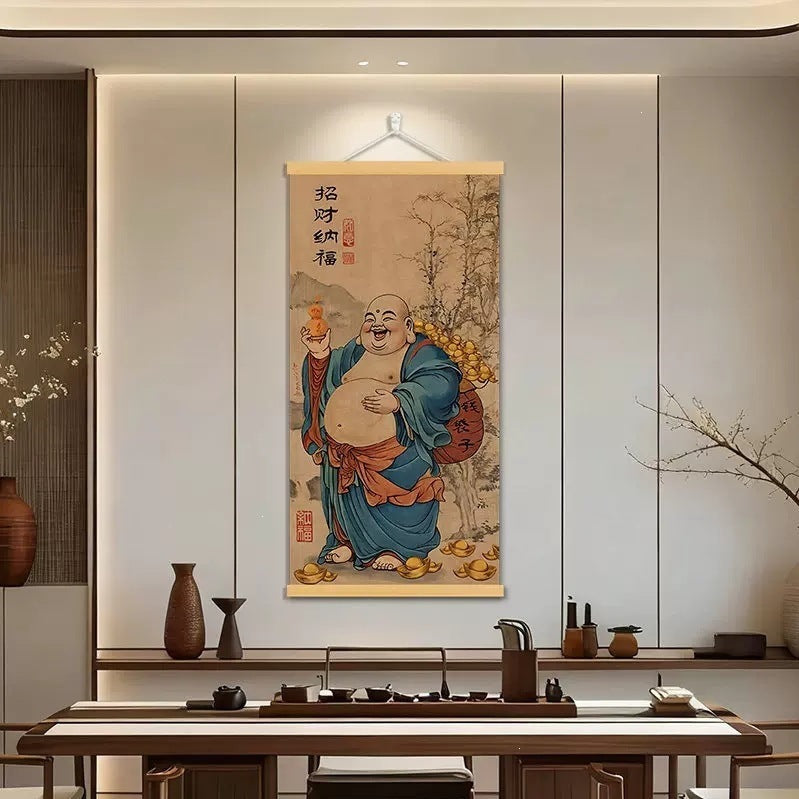 Maitreya Buddha Wall Art, Modern Minimalist Hanging Painting