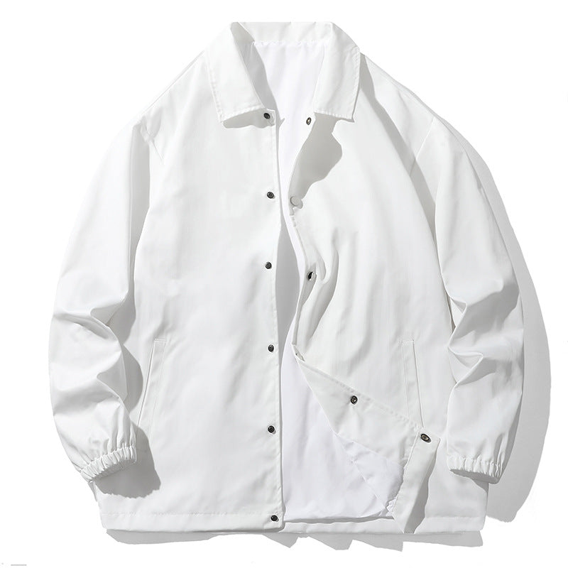 Men's Retro Workwear Baseball Jacket Lapel Casual Jacket