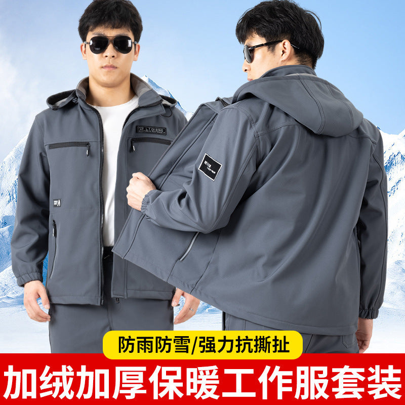 Men's Fleece-Lined Winter Workwear Jacket Waterproof