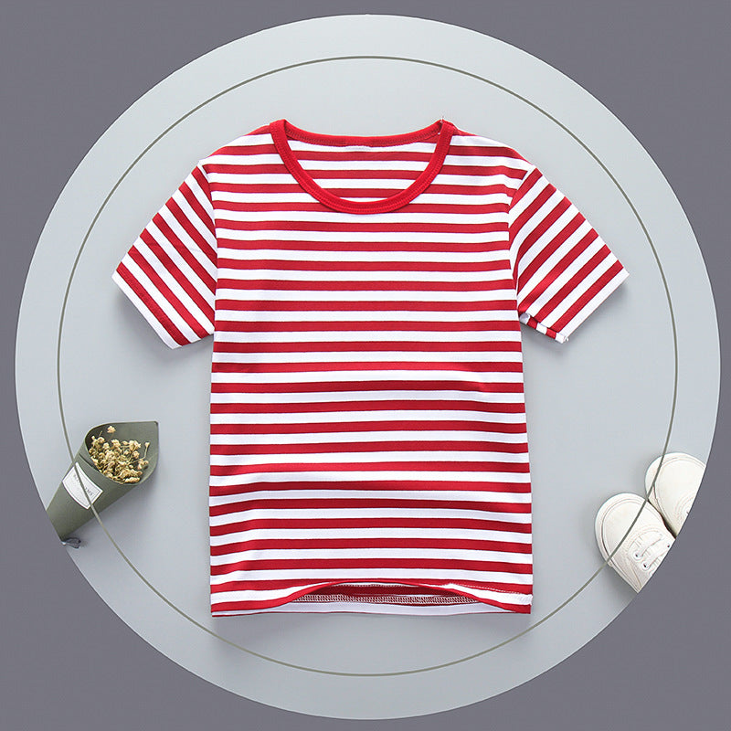 Children's Striped Cotton Short-Sleeve Top