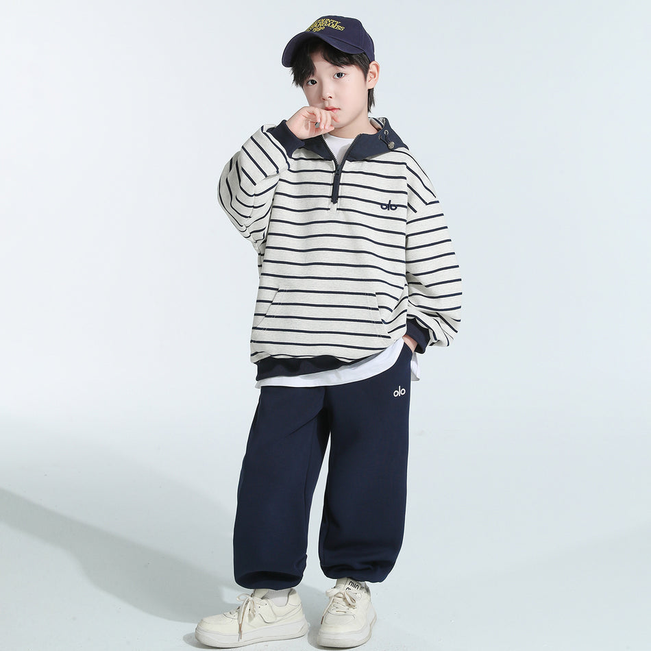 Fairy Tale Boys' Autumn Sweatshirt Set, Fleece-Lined Trendy