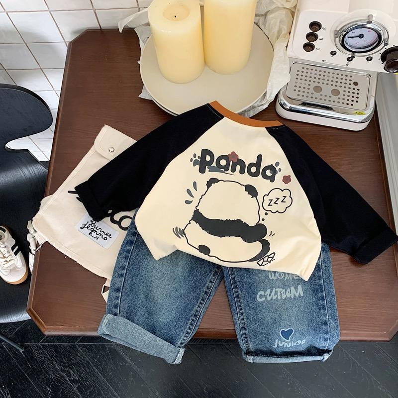Unisex Children's Bear Cotton Long-Sleeve Top