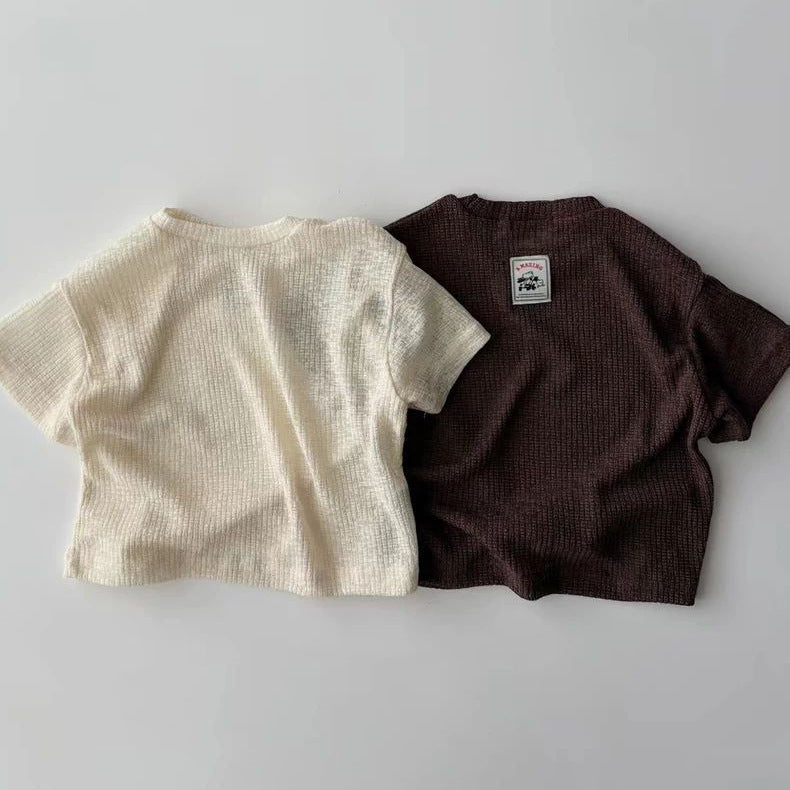 Unisex Patchwork Cotton Short-Sleeve Top