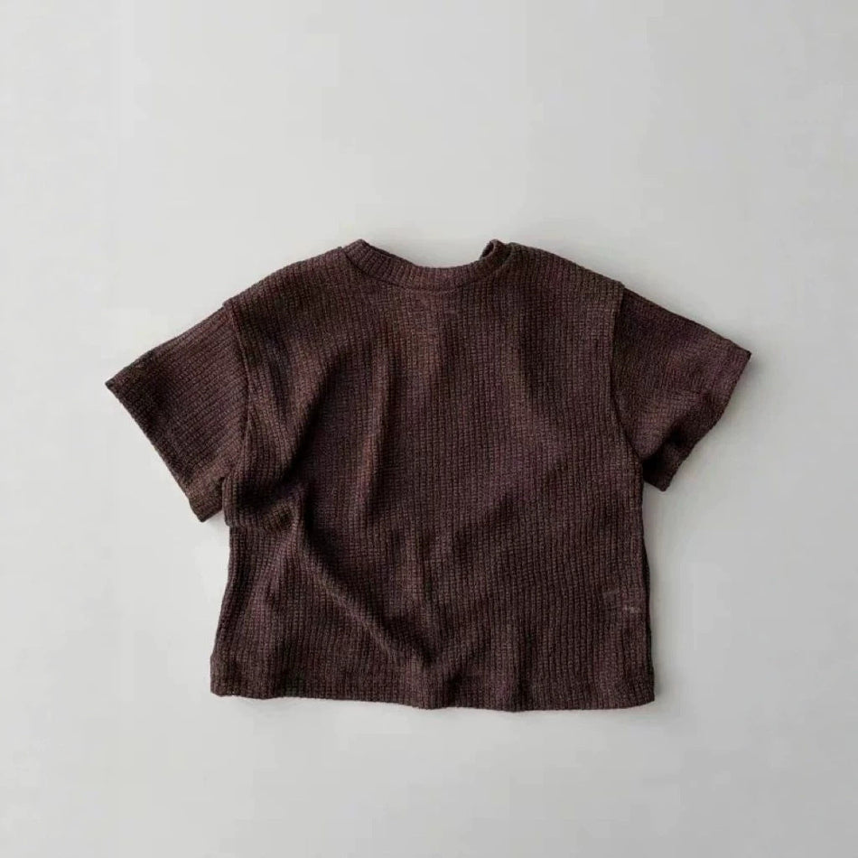 Unisex Patchwork Cotton Short-Sleeve Top