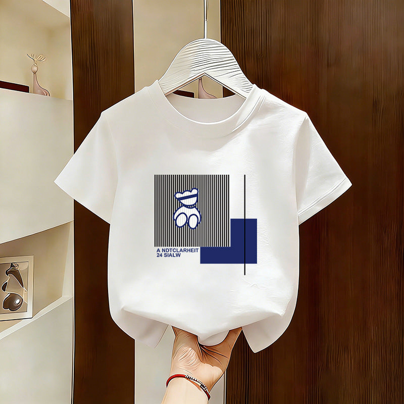 Boys' Pure Cotton Graphic Short-Sleeve Top
