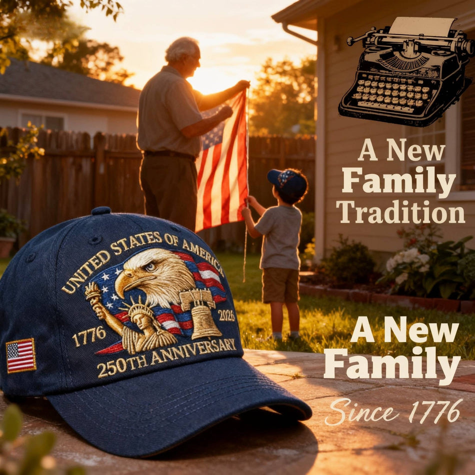 Independence Day Anniversary Print Baseball Cap, Adjustable