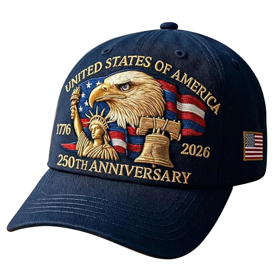 Independence Day Anniversary Print Baseball Cap, Adjustable