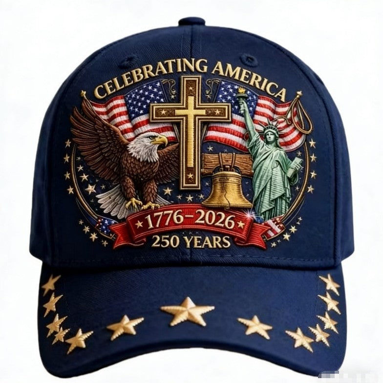 Eagle Print Anniversary Baseball Cap, Adjustable Unisex Fit