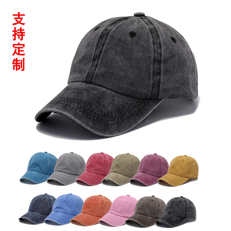 Washed Cotton Dad Hat with Embroidered Logo, Retro Baseball Cap