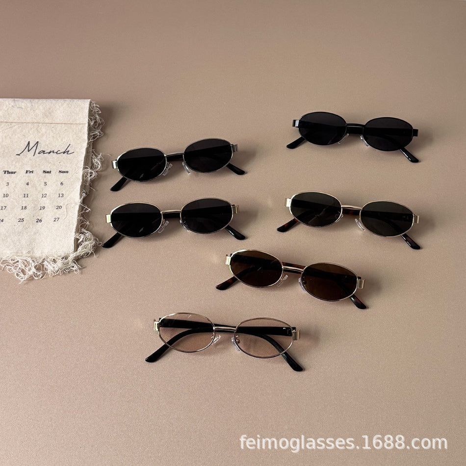 Kids' Oval Frame Sunglasses, UV400 Old Money Style