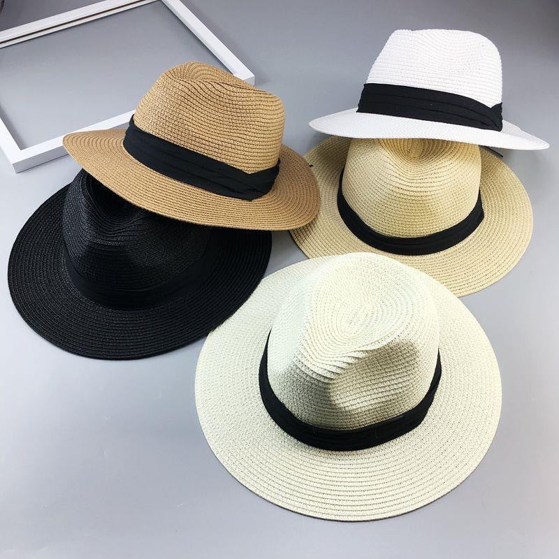 Foldable Straw Panama Hat, Wide Brim Sun Hat for Adults