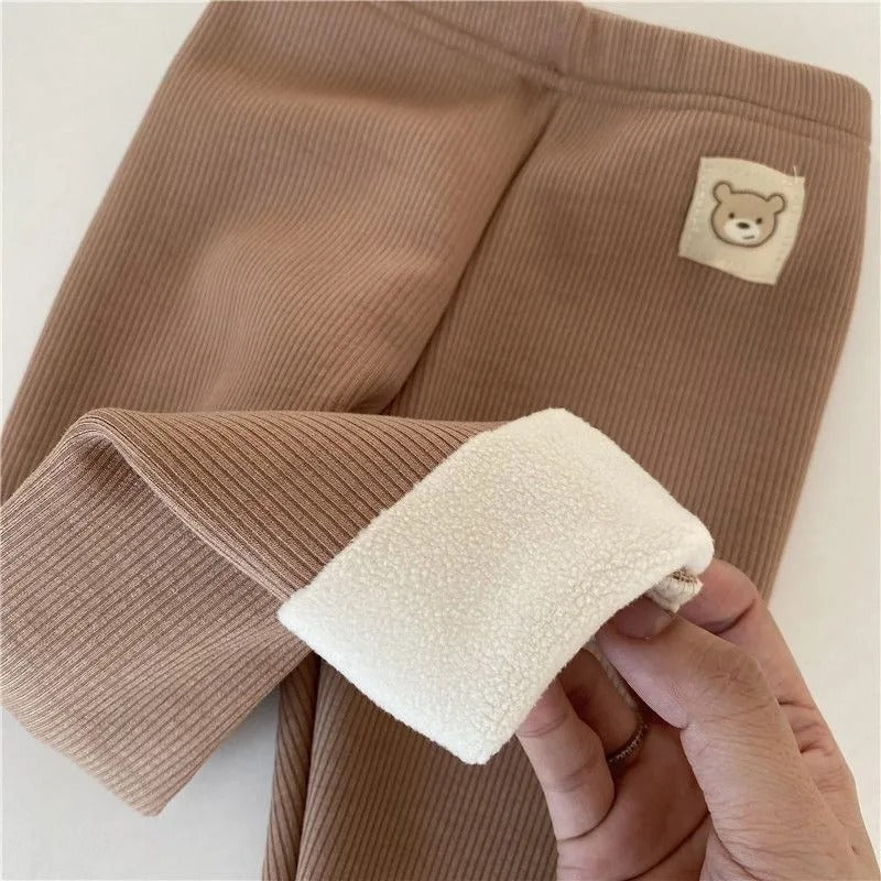Unisex Children's Fleece-Lined Thermal Stretch Leggings